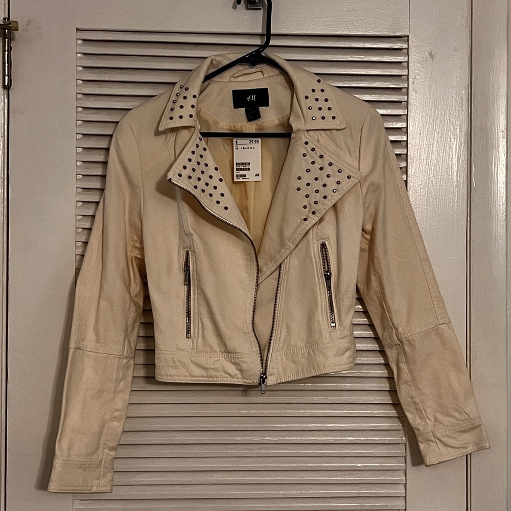 NWT H&M Off White Studded Women's Jacket